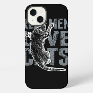 Real Men Love Cats in Grunge Style Black iPhone 13 Case