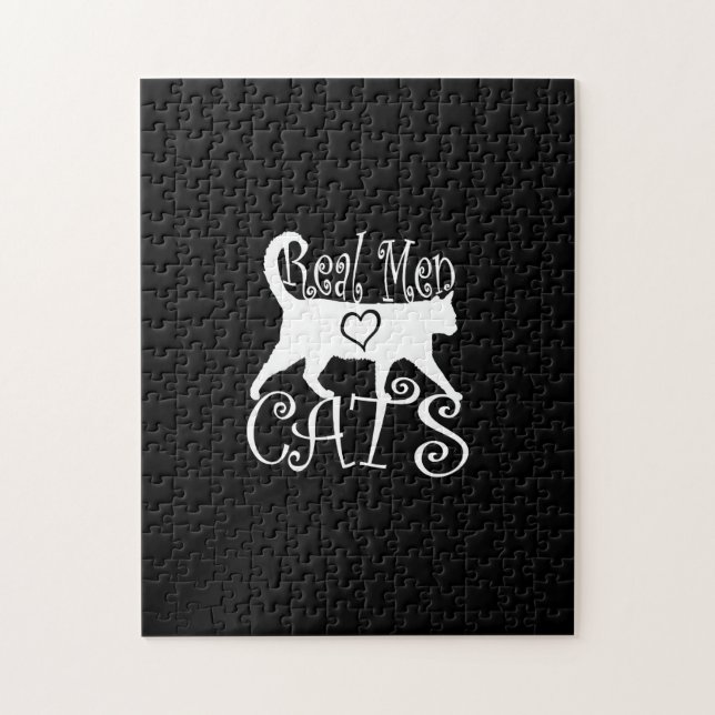 Real Men Love Cats in Style Jigsaw Puzzle (Vertical)