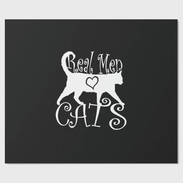 Real Men Love Cats Logotype Wrapping Paper (Flat)