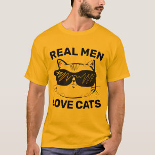 REAL MEN LOVE CATS, MEN'S CAT LOVER T-SHIRTS