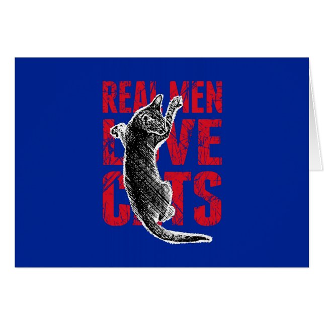 Real Men Love Cats on Blue (Front Horizontal)