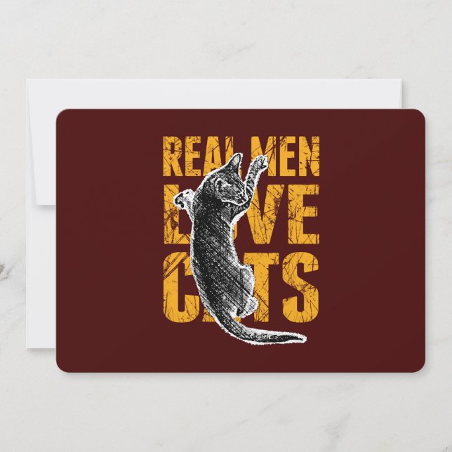 Real Men Love Cats on burgundy red (Front)