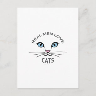 REAL MEN LOVE CATS POSTCARD