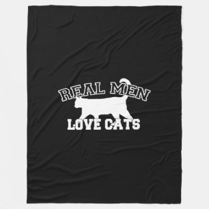Real Men Love Cats Statement Fleece Blanket