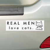 REAL MEN love cats sticker #2 by Chris Desatoff (On Car)