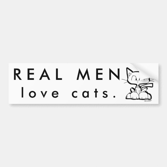 REAL MEN love cats sticker #2 by Chris Desatoff (Front)