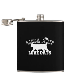 Real Men Love Cats This one is white Hip Flask