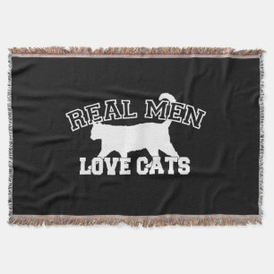 Real Men Love Cats This one is white Throw Blanket
