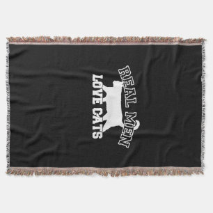 Real Men Love Cats This one is white Throw Blanket