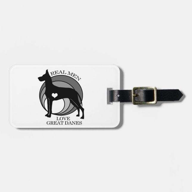 Real Men Love Great Danes Luggage Tag (Front Horizontal)