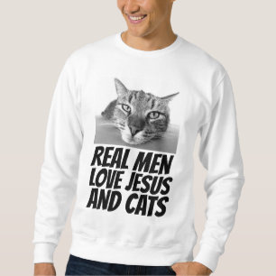 REAL MEN LOVE JESUS AND CATS CAT T-SHIRTS