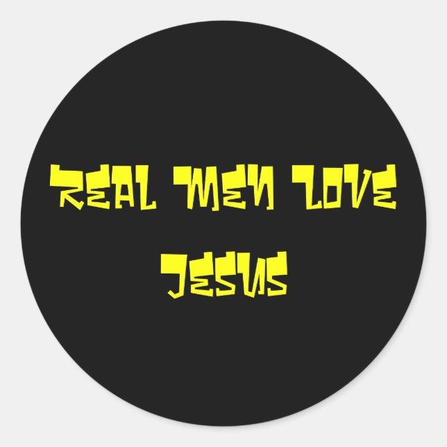 Real Men Love Jesus Classic Round Sticker (Front)