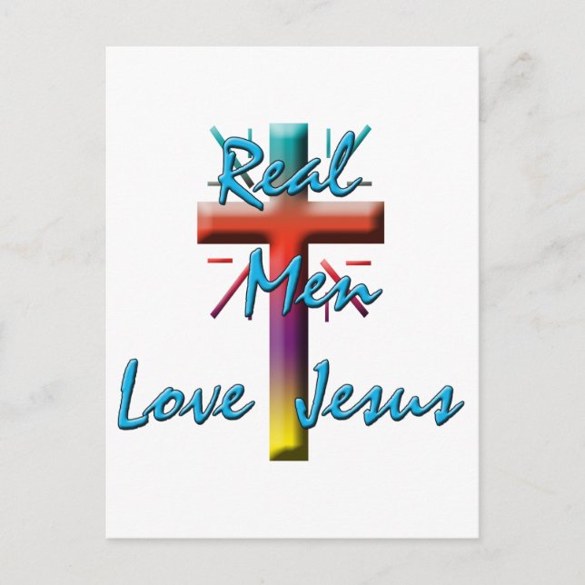 REAL MEN LOVE JESUS POSTCARD (Front)