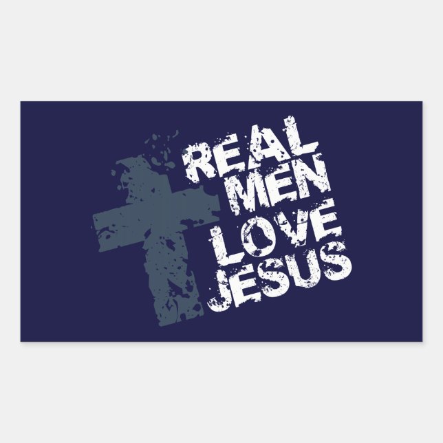 Real Men Love Jesus Rectangular Sticker (Front)