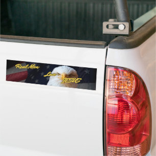 Real men Love Jesus with Eagle Bumper Sticker