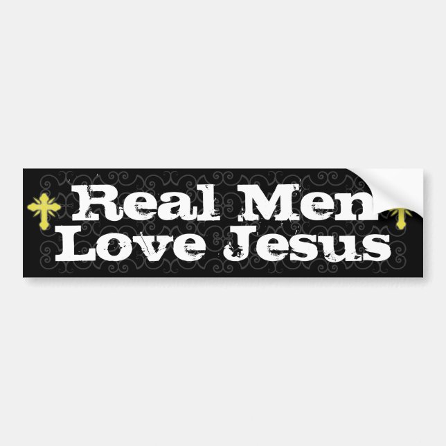 Real Men LoveJesus Christian Bumper Sticker (Front)