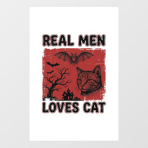 Real Men Loves Cat Halloween Vintage Cat Shirt Des