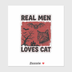 Real Men Loves Cat Halloween Vintage Cat Shirt Des