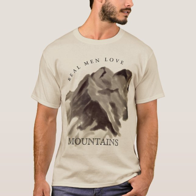 Real Men Loves Mountains Vintage T-Shirt (Front)