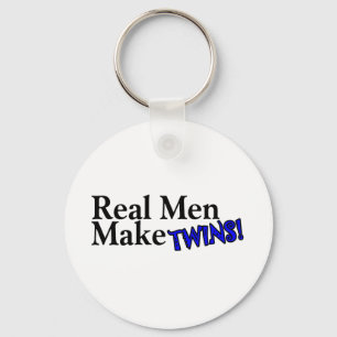 Real Men Make Twins Blue Key Ring