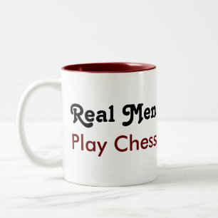 Real men play chess Two-Tone coffee mug