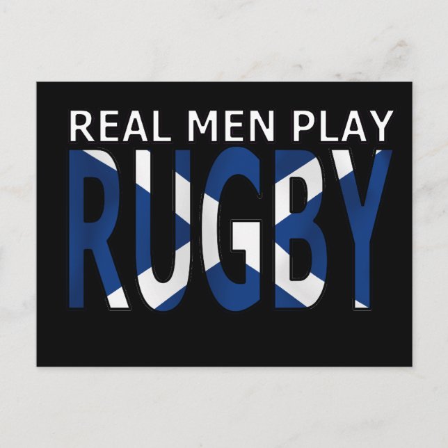 Real Men play Rugby Scotland Postcard (Front)