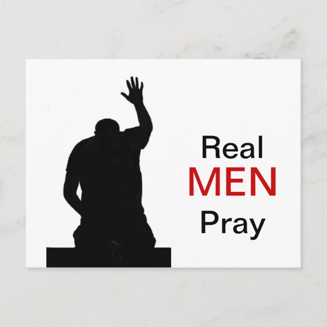 Real Men Pray Postcard (Front)