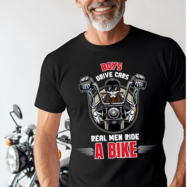 "Real Men Ride a Bike" Funny Biker T-Shirt (Creator Uploaded)