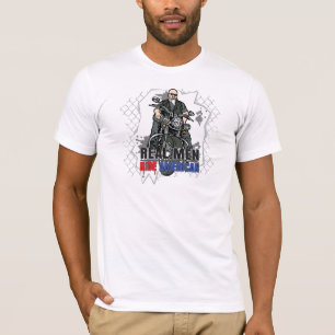 Real Men Ride American Destroyed T-shirt for Biker