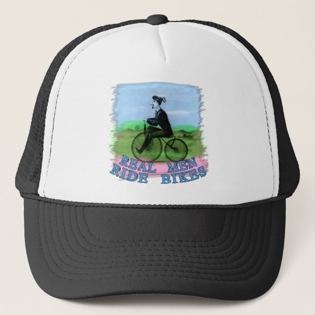 Real Men Ride Bikes Products Trucker Hat (Front)