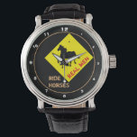 Real Men Ride Horses & Black Horse Party / Rodeo  Watch<br><div class="desc">Watch (fashion): Real Men Ride Horses & Black wild horse running - easily customise text</div>
