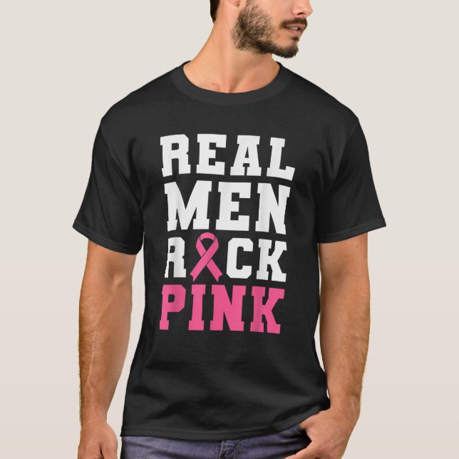 Real Men Rock Pink T Shirt (Front)