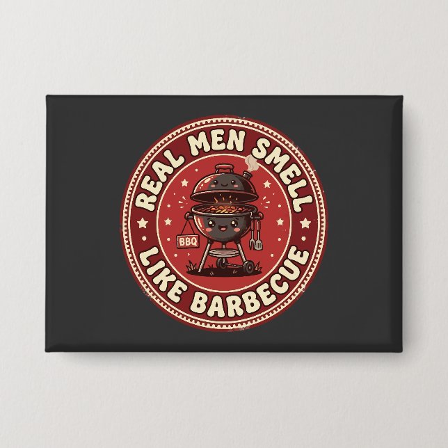 Real Men Smell Like Barbecue | Retro Grilling  (Front)