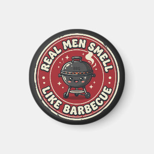Real Men Smell Like Fire & Barbecue Bold BBQ Magnet