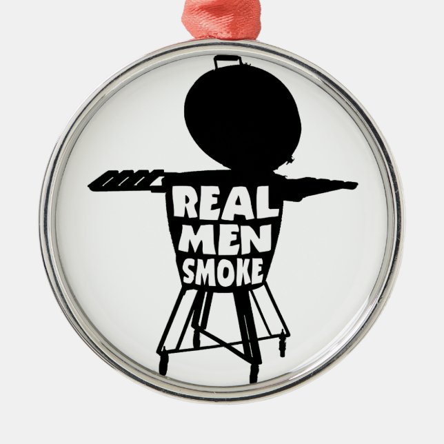 REAL MEN SMOKE METAL TREE DECORATION (Front)