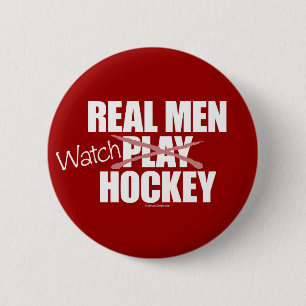 Real Men Watch Hockey 6 Cm Round Badge