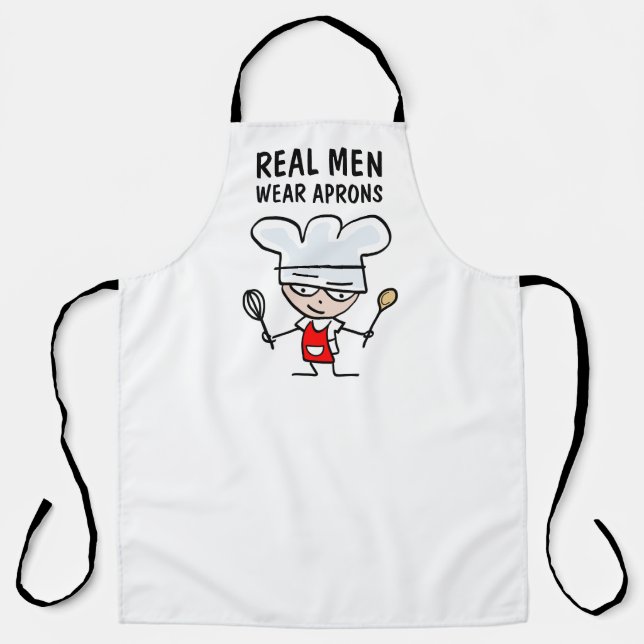 Real Men Wear Aprons funny kitchen cooking gift (Front)