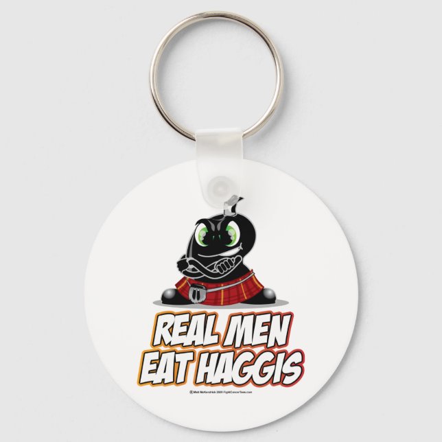 Real Men Wear Haggis Key Ring (Front)