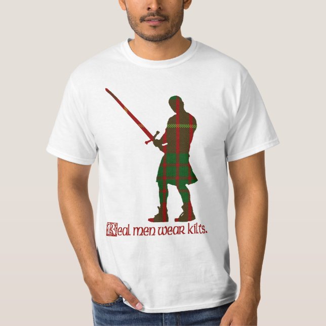 Real Men Wear Kilts Cameron Scottish Tartan T-Shirt (Front)