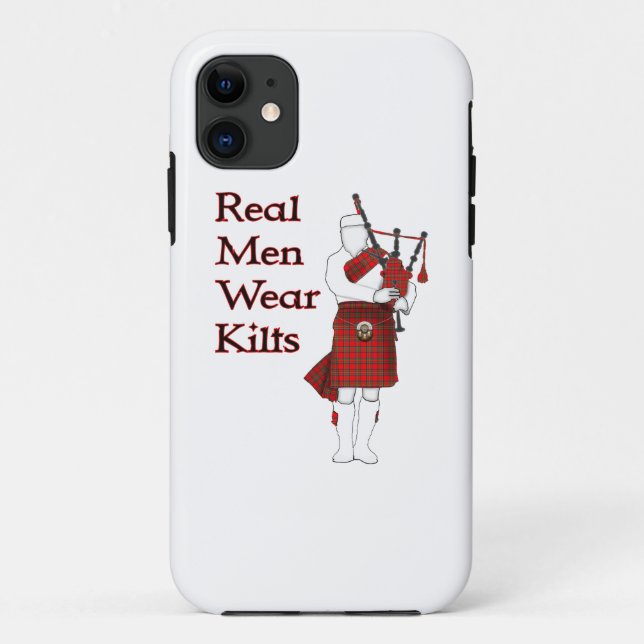 Real Men Wear Kilts Funny Scottish Case-Mate iPhone Case (Back)