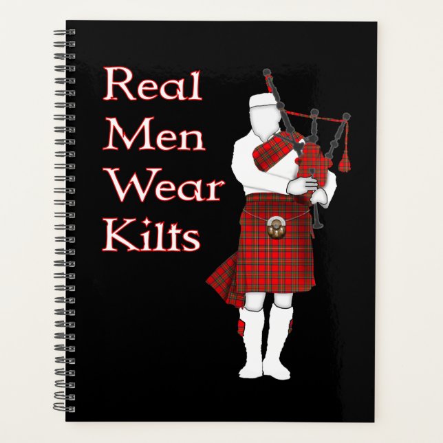 Real Men Wear Kilts Funny Scottish Planner (Front)