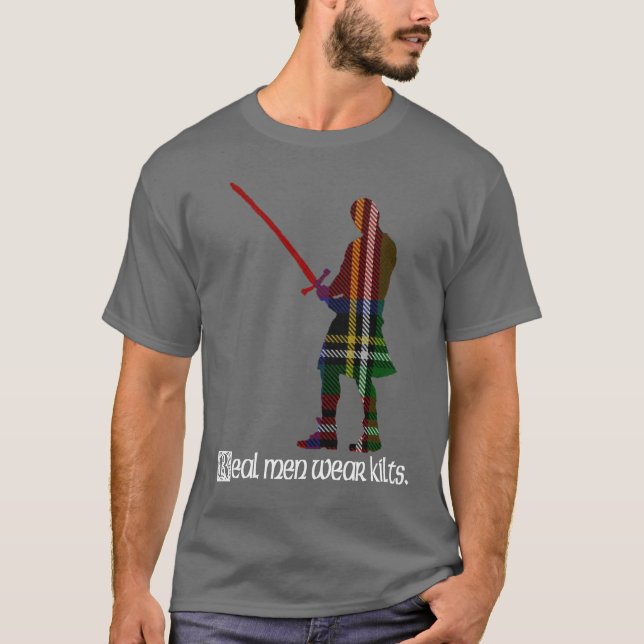 Real Men Wear Kilts Royal Stewart Scottish Tartan T-Shirt (Front)