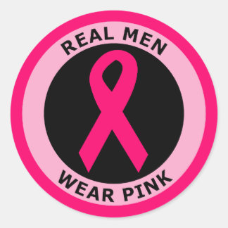 REAL MEN WEAR PINK CLASSIC ROUND STICKER
