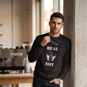 REAL NOT Identity Paradox Split Mask Black Sweatshirt