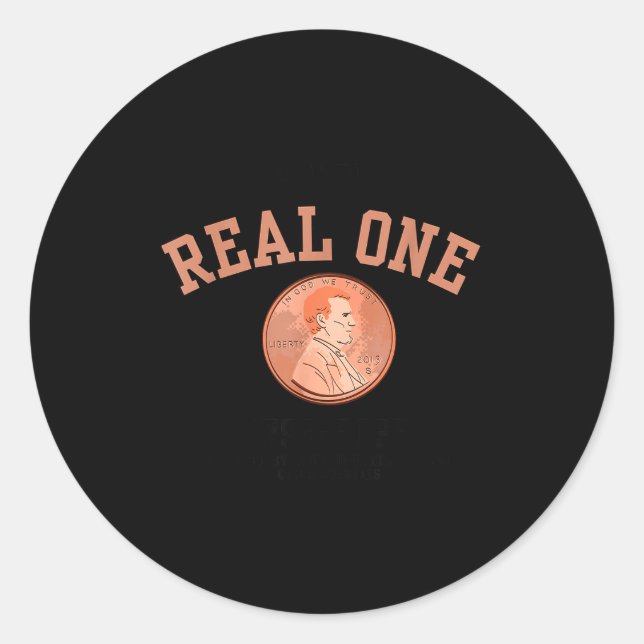 Real One Penny Rip, Funny Coin Memorial,cent Retir Classic Round Sticker (Front)