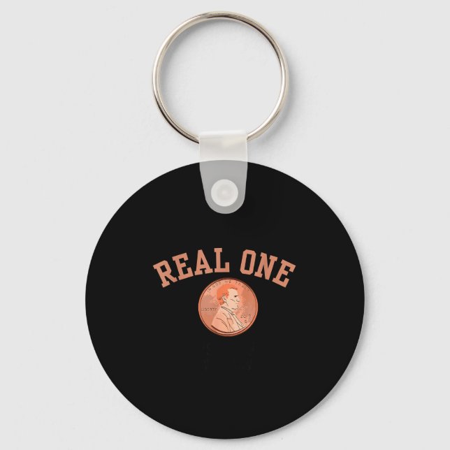 Real One Penny Rip, Funny Coin Memorial,cent Retir Key Ring (Front)
