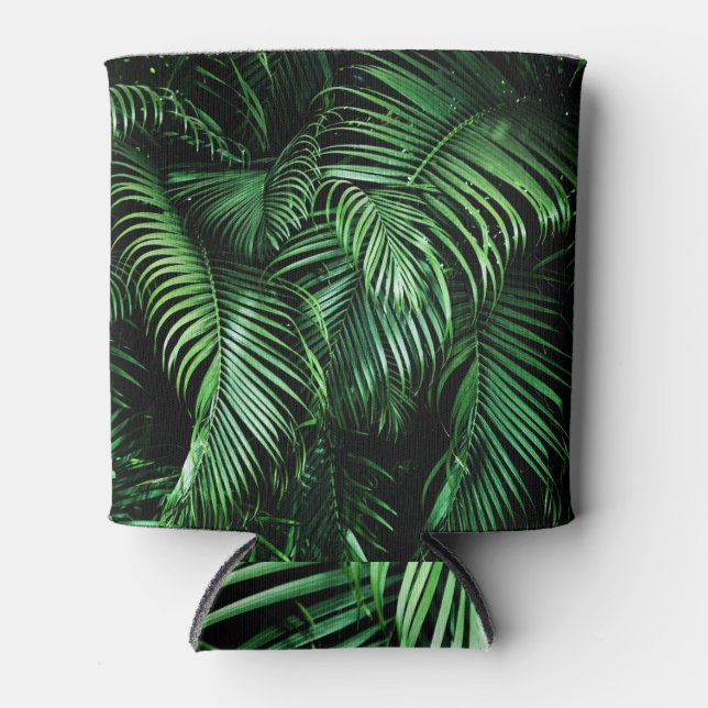 Real Photo Tropical Florals Can Cooler (Front)