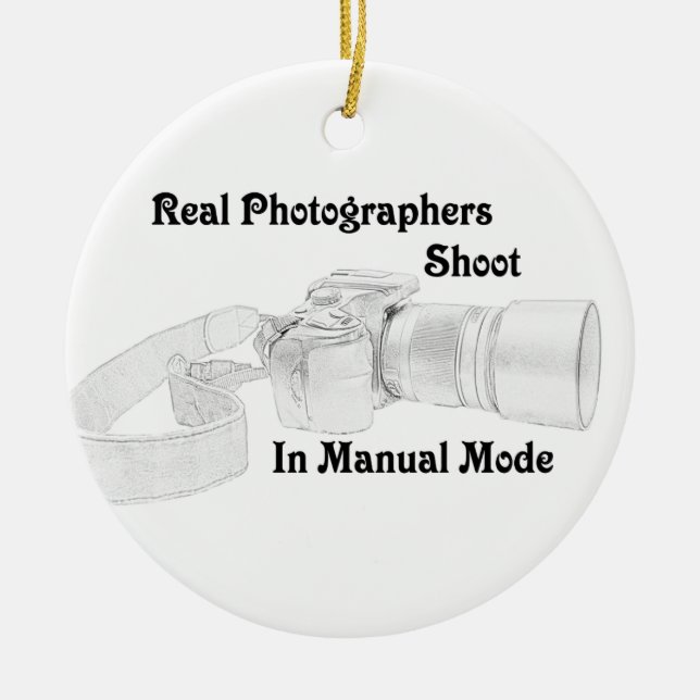 Real Photographers Ceramic Tree Decoration (Front)