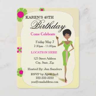 Real Pretty Girls Birthday Party Invitations
