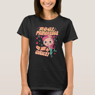 Real Princesses Are Born In August Mermaid Birthda T-Shirt